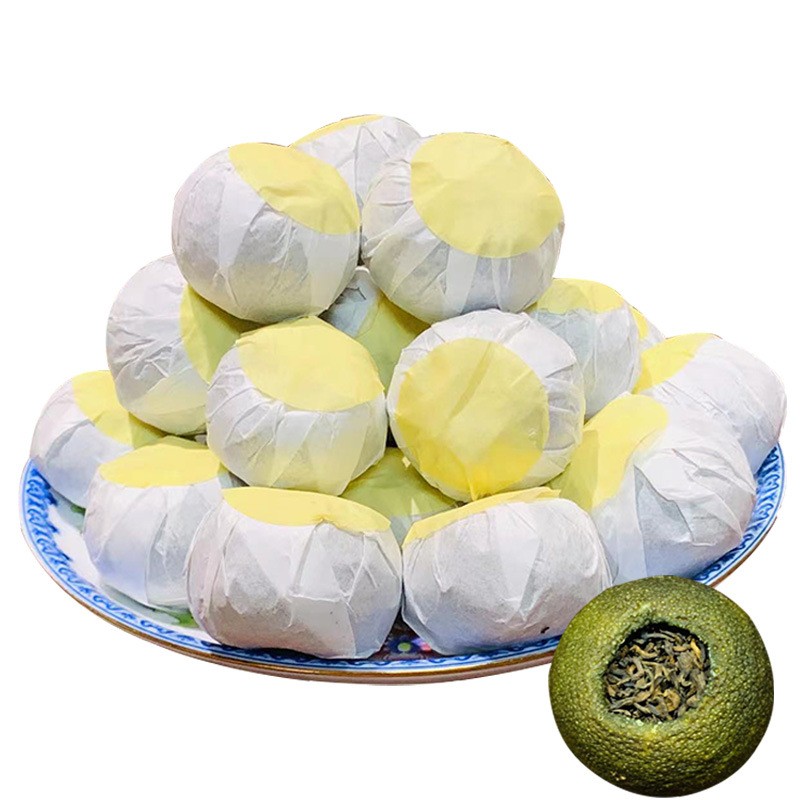 厂家批发新会小青柑普洱茶 宫廷袋装熟普双宝全生晒小青柑茶批发图5