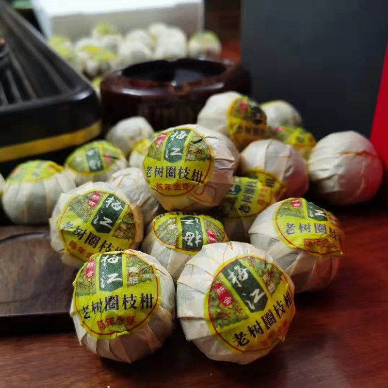 梅江小青柑普洱茶熟茶节庆礼品 盒装生晒柑橘普茶小罐装厂家批发图2