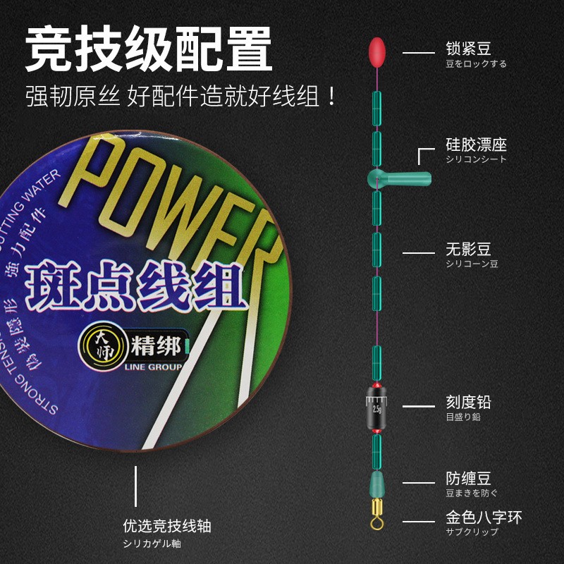 成品线组绑好的主线 强拉力台钓竞技渔具小配件斑点线转环八字环图3