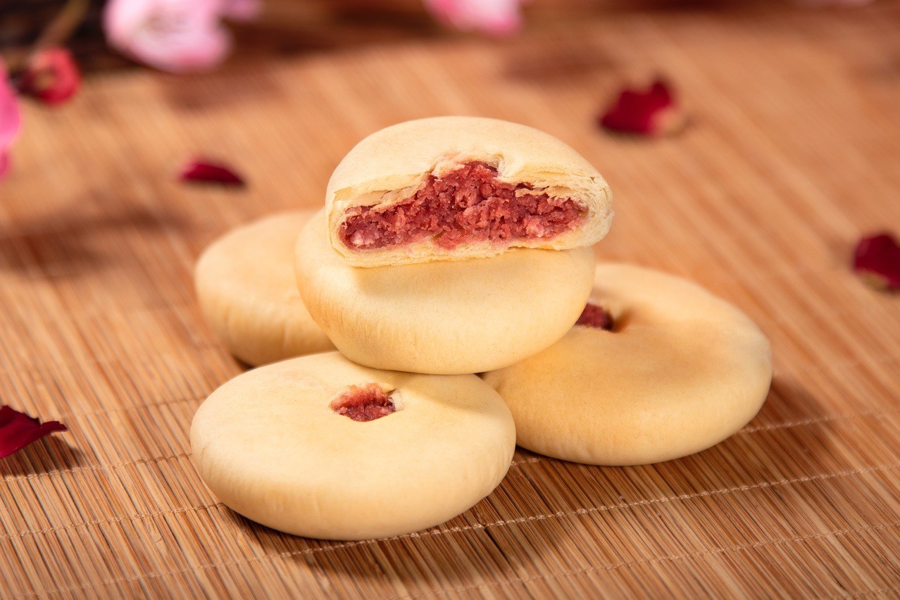 椰蓉紫薯饼中式代餐美食点心早餐图5