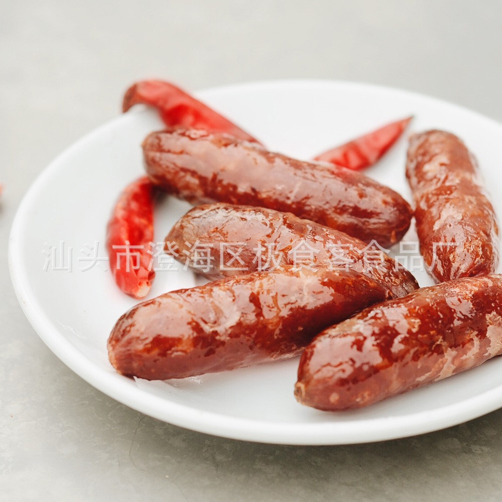 厂家批发 潮汕特产炭烤即食烤肠 香辣腊肠 手工灌制 独立小包装图2