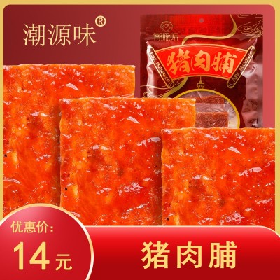 潮源味168克袋装潮汕美食猪肉脯猪肉干休闲零食独立包即食猪肉片