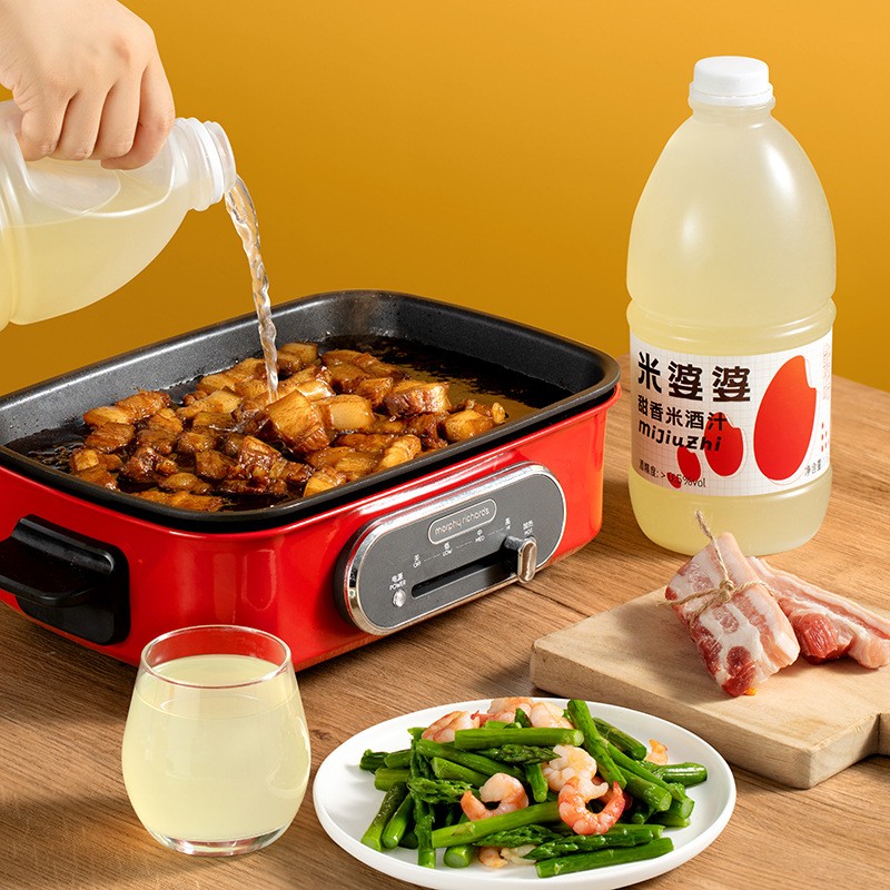 米婆婆 健康饮品1.6L米酒汁 香甜米酒汁 餐饮装原味糯米酒瓶装