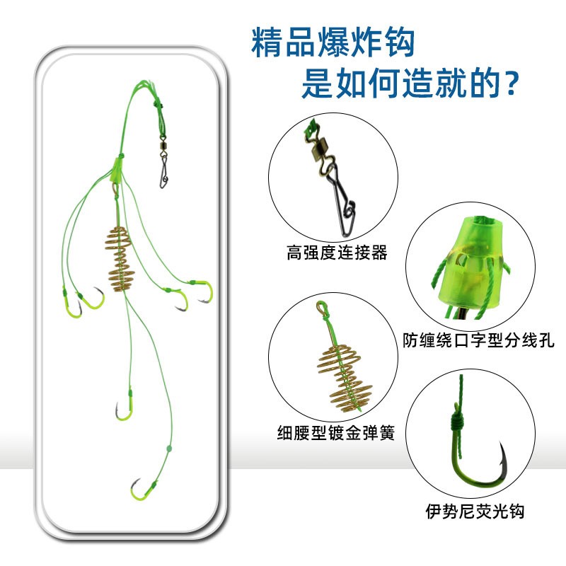 荷塘有鲤爆炸钩 浮钓鲢鳙防缠绕线鲢鳙钓组配件鲢鳙爆炸钩图2