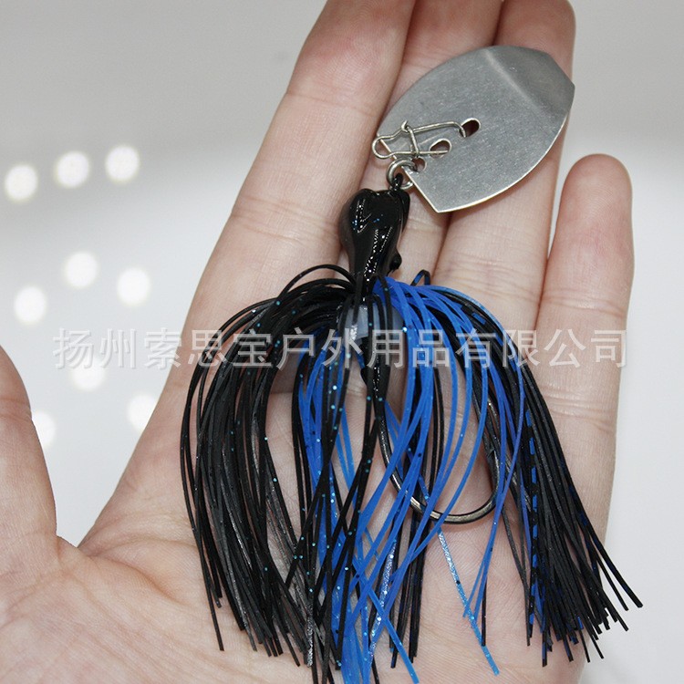 挡水板JIG 钨树脂钨头钩 挡草路亚钩 鱼头胡须佬硅胶丝带不锈钢片图3