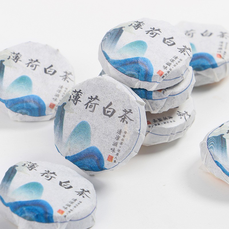 2021新茶 福建白茶薄荷白茶清爽提神清凉小茶饼零售批发散装图2