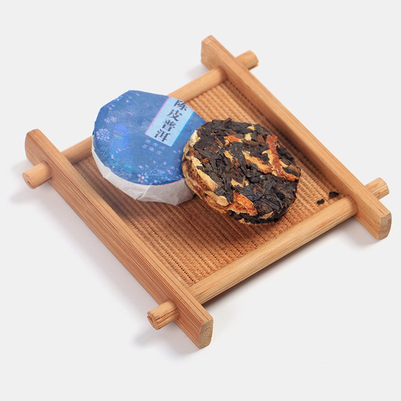 陈皮普洱小茶饼陈年普洱紧压茶零售批发散装