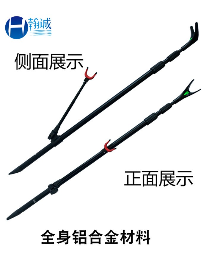 渔具用品 黑色铝合金 炮台鱼竿支架插地 自动炮台支架钓鱼竿支架图5