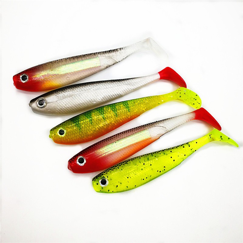 跨境新款 中空T尾彩虹鱼 12cm 12g 软鱼饵路亚饵 散装批发图4