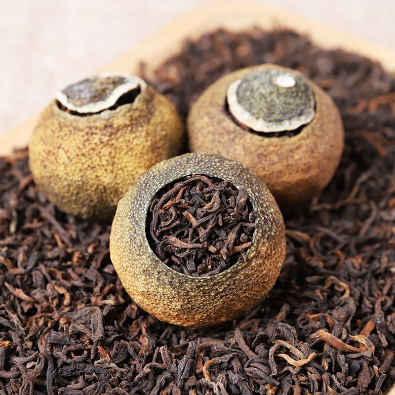 新会小青柑天马老树柑生晒陈皮普洱熟茶小青柑桔茶叶厂家批发图3