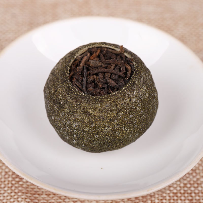 批发小青柑普洱茶 新会老树柑桔普茶5年宫廷陈皮普洱熟茶散装500g图2