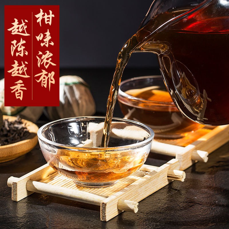 厂家批发新会小青柑普洱茶陈皮普洱熟茶宫廷柑普茶现货礼盒装图2