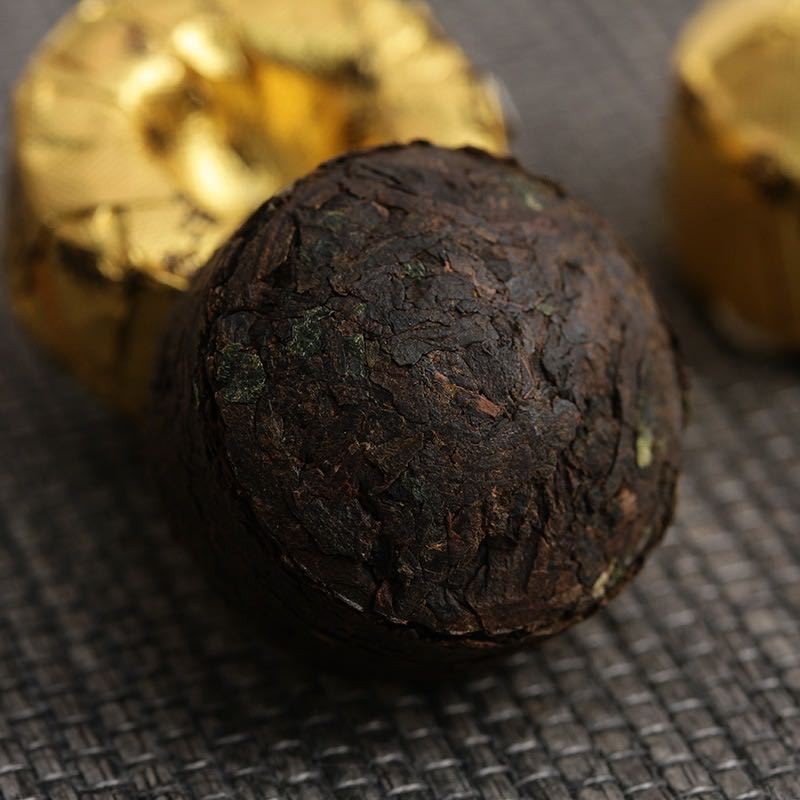 厂家直供 糯米香普洱小沱茶 陈年普洱熟茶 迷你小金沱 500克散茶图2