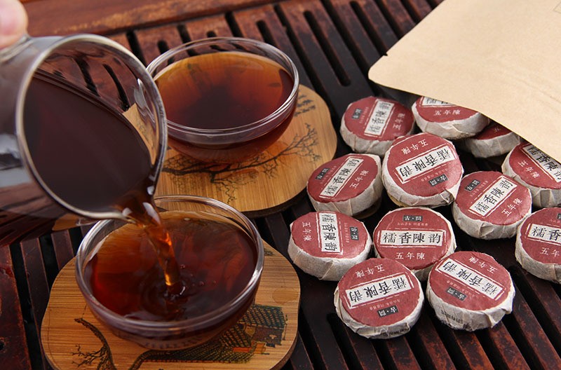 批发五年陈普洱 糯香陈韵 糯米香普洱茶 普洱茶熟茶小沱茶500g图3