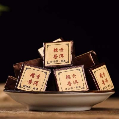 糯米香陈年普洱熟茶小沱茶特级浓香型小方砖宫廷一斤