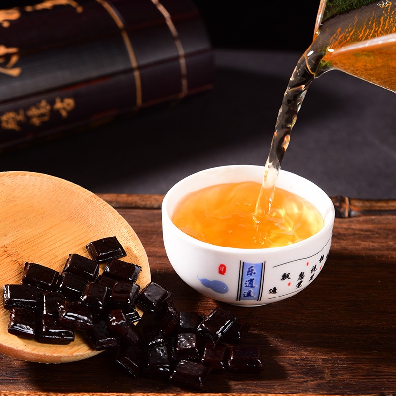 云南普洱茶膏冲泡低温2020年茶叶500g散装布朗山普洱熟茶茶膏批发图3
