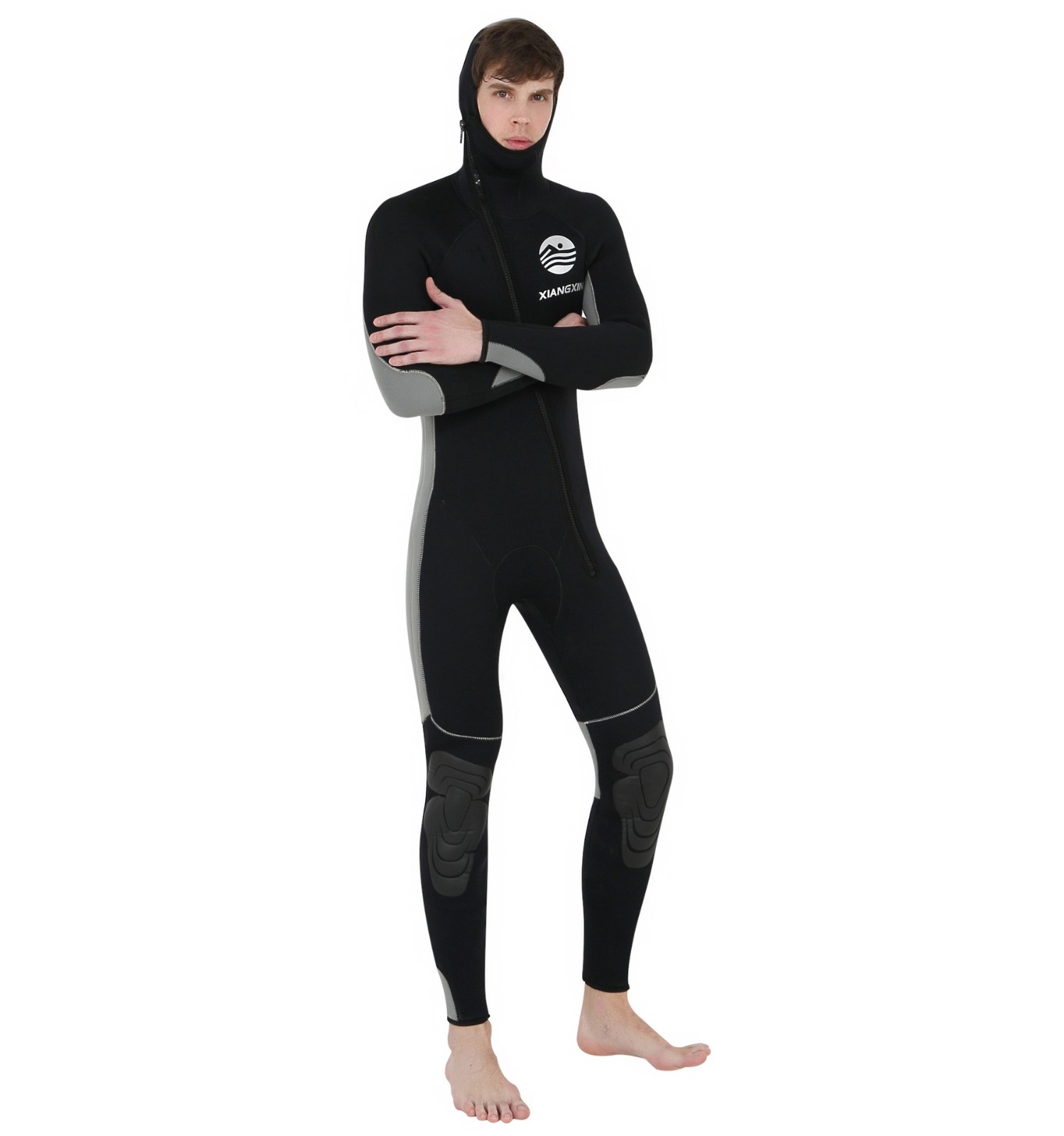 5mm潜水服带帽连体潜水衣水下作业潜水服供亚马逊热款图2