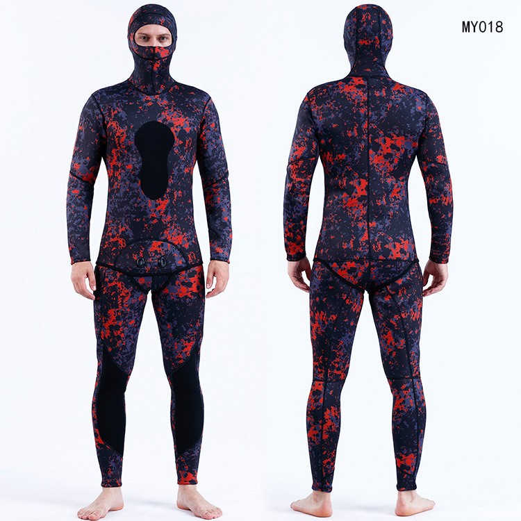 3MM潜水服分体二件套潜水服迷彩打渔服保暖户外潜水服一件代发图5