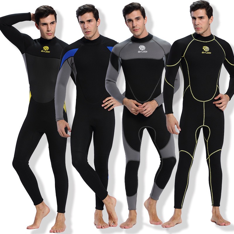 一件代发潜水服3mm防寒保暖男士潜水服氯丁橡胶连体潜水衣保暖衣图3