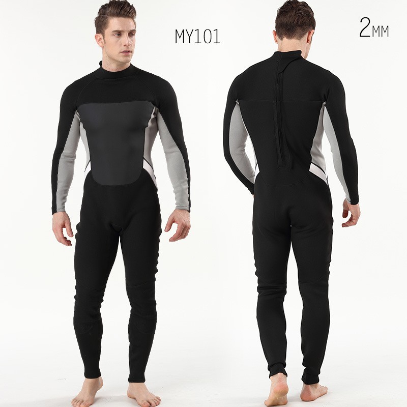 情侣款2MM纯黑连体潜水服冲浪服防寒潜水游泳衣户外沙滩潜水服图4