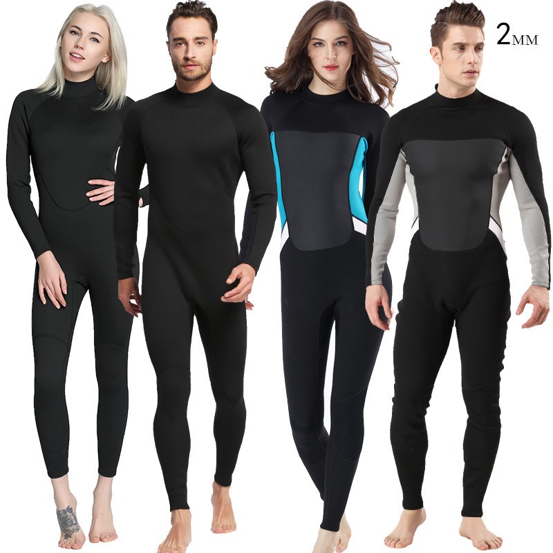 情侣款2MM纯黑连体潜水服冲浪服防寒潜水游泳衣户外沙滩潜水服图3