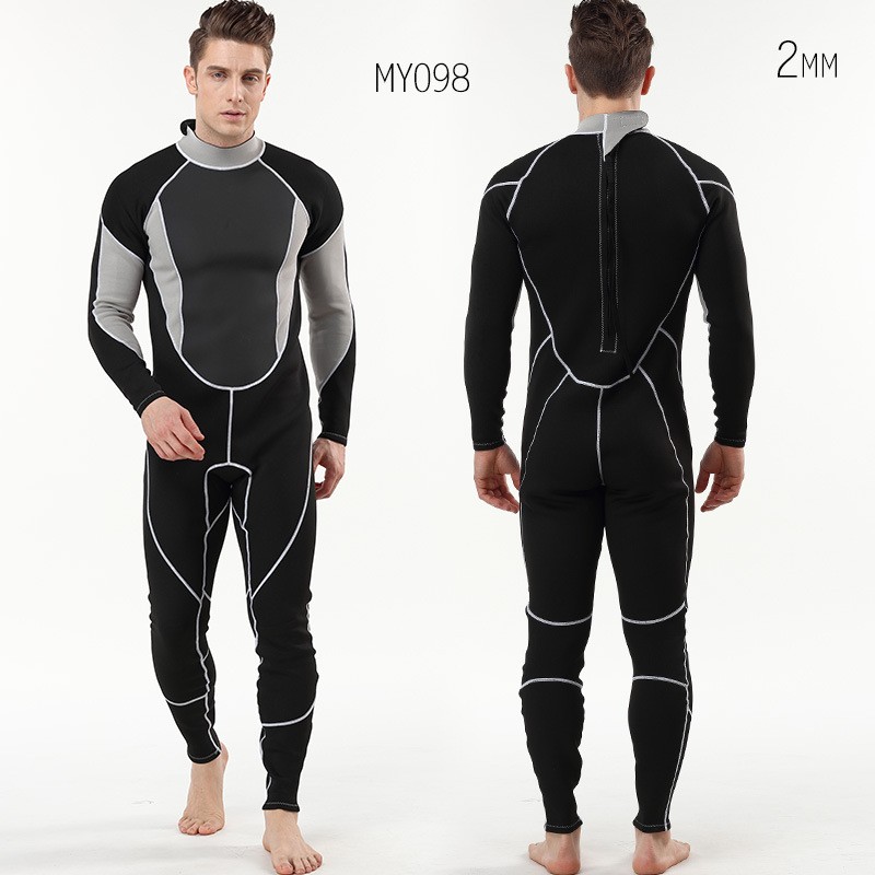 情侣款2MM纯黑连体潜水服冲浪服防寒潜水游泳衣户外沙滩潜水服图2