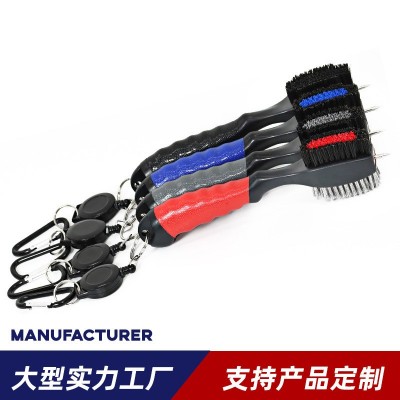 可伸缩高尔夫球杆刷超大软橡胶手柄刷头和槽清洁器高尔夫刷