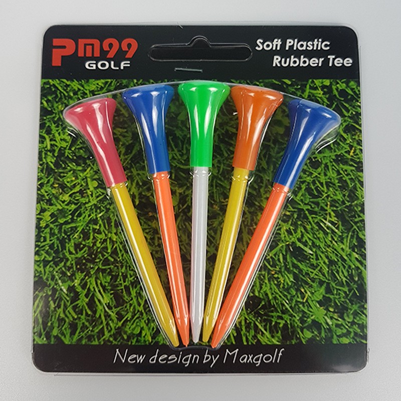 pm99golf高尔夫球钉塑料球托橡胶TEE83mm球座盒装批发OEM印刷LOGO