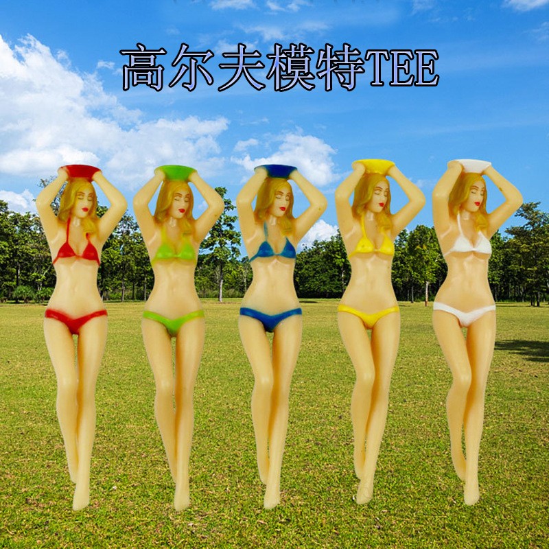 新款高尔夫球Tee性感比基尼模特美女钉塑料球钉趣味时尚跨境热销图3