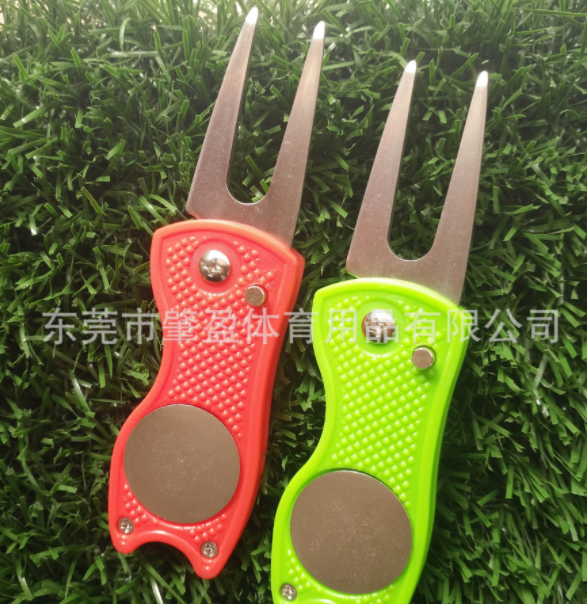 高尔夫金属果岭叉， 球叉，折叠果岭叉 高尔夫球叉 塑胶修叉图5