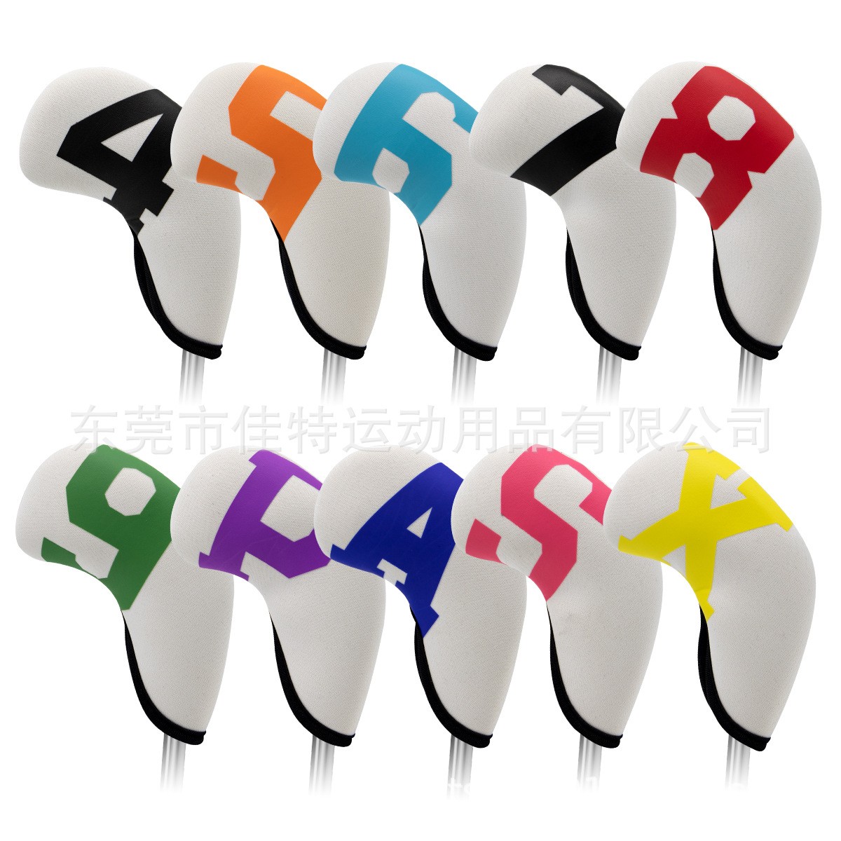 新款潜水料高尔夫铁杆套4-9PSAX10个装Golf Iron Head Co图5