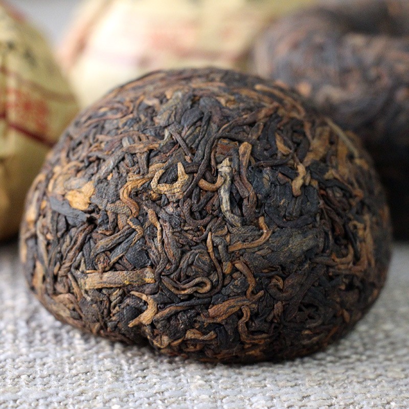 批发2019年云南凤凰沱茶普洱熟茶100克金芽沱黑茶茶叶图2
