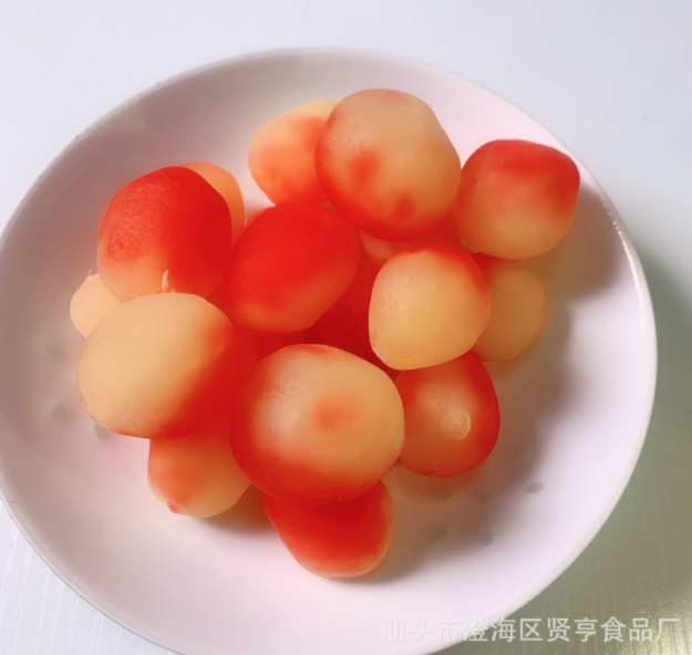 网红水晶桃黄金果双色桃 金西梅 蜜桃系列80怀旧蜜饯零食展会批发图2