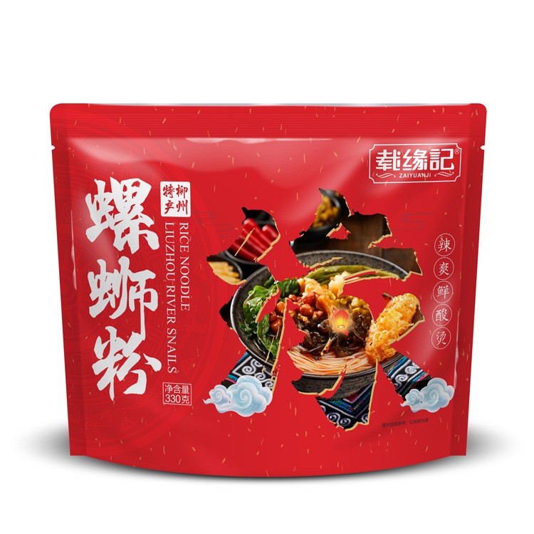 【现货秒发】载缘记330g柳州螺蛳粉广西特产螺丝粉螺狮粉一件代发图5