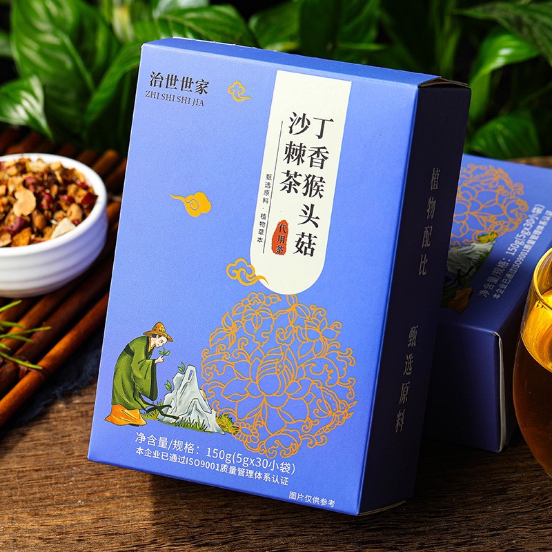 丁香猴头菇沙棘茶人参十宝茶丁香渭舒茶非健胃养胃茶透明三角包茶图2