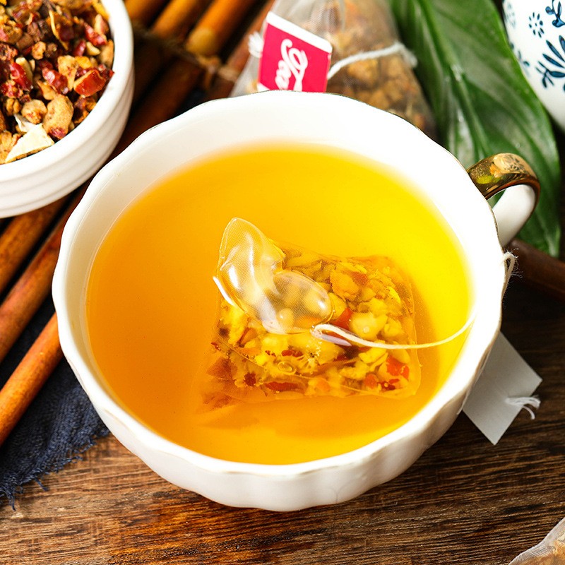 丁香猴头菇沙棘茶人参十宝茶丁香渭舒茶非健胃养胃茶透明三角包茶图4