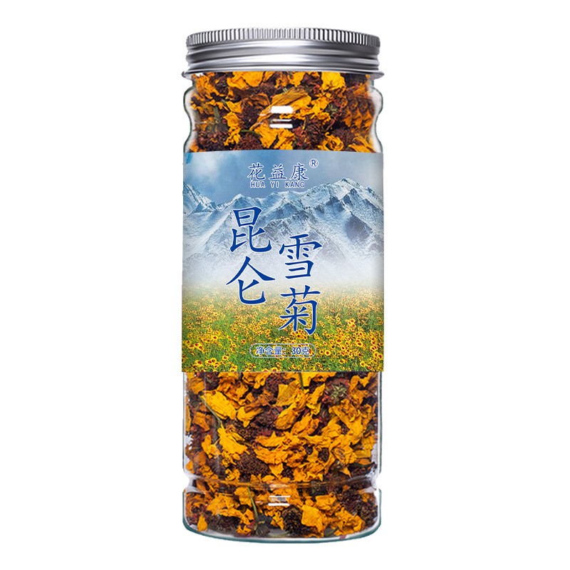 昆仑雪菊罐装30g 厂家批发 花益康 新疆雪菊花新货批发一件代发图5