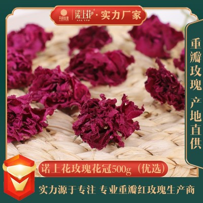诺上花红玫瑰优选平阴玫瑰花冠茶厂家批发低温烘干大朵玫瑰花茶