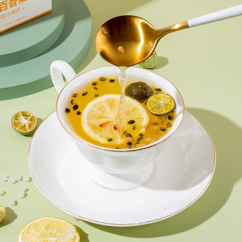 金桔百香果茶 夏季冷泡茶水果茶冻干柠檬花果茶抖音快手代发图4