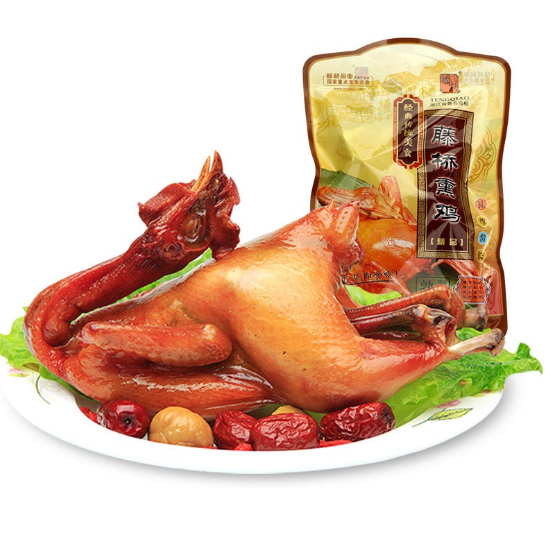 藤桥特产藤桥熏鸡小吃 休闲美食熟熏鸡400g网红零食批发厂家散批图3