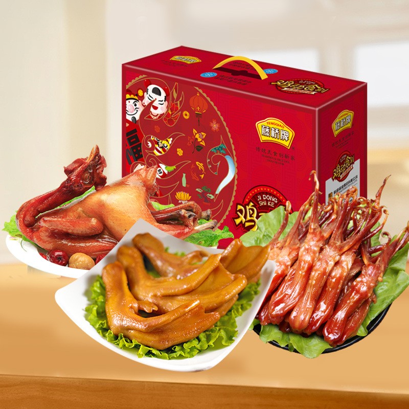 藤桥牌礼盒温州特产卤味零食大礼包1400g（鸭舌+鸭掌+熏鸡） 鸭舌图2