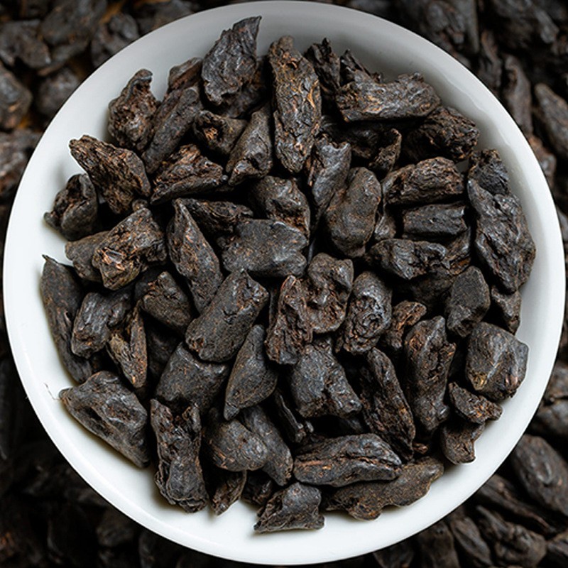 碎银子 云南糯香味茶化石云南普洱茶普洱熟茶叶批500g桶装爱茗斋图2