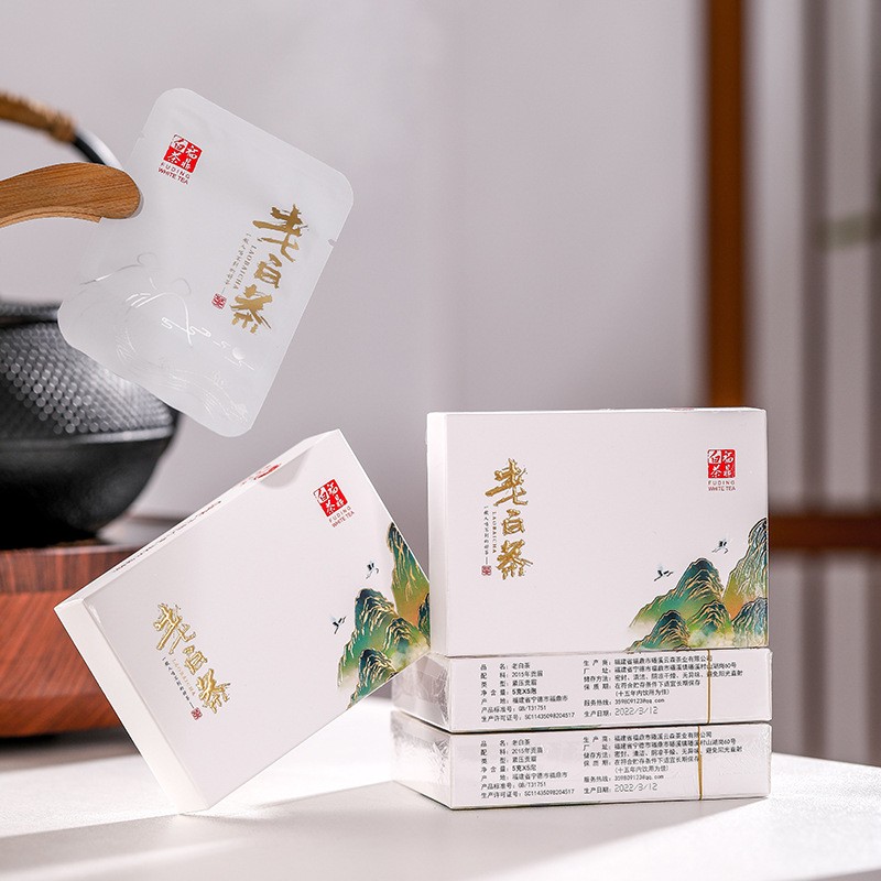 福鼎白茶小方片正宗老白茶贡眉小饼干茶叶烟条礼盒装厂家批发代发图3