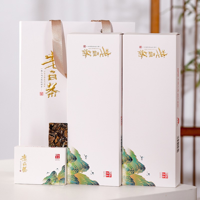 福鼎白茶小方片正宗老白茶贡眉小饼干茶叶烟条礼盒装厂家批发代发图2
