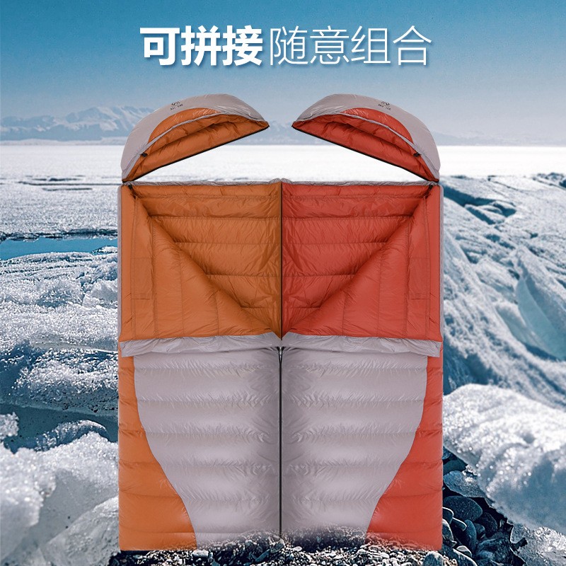 SKY ICE灰熊信封款羽绒睡袋大人户外露营冬季加厚鹅绒防寒保暖图3