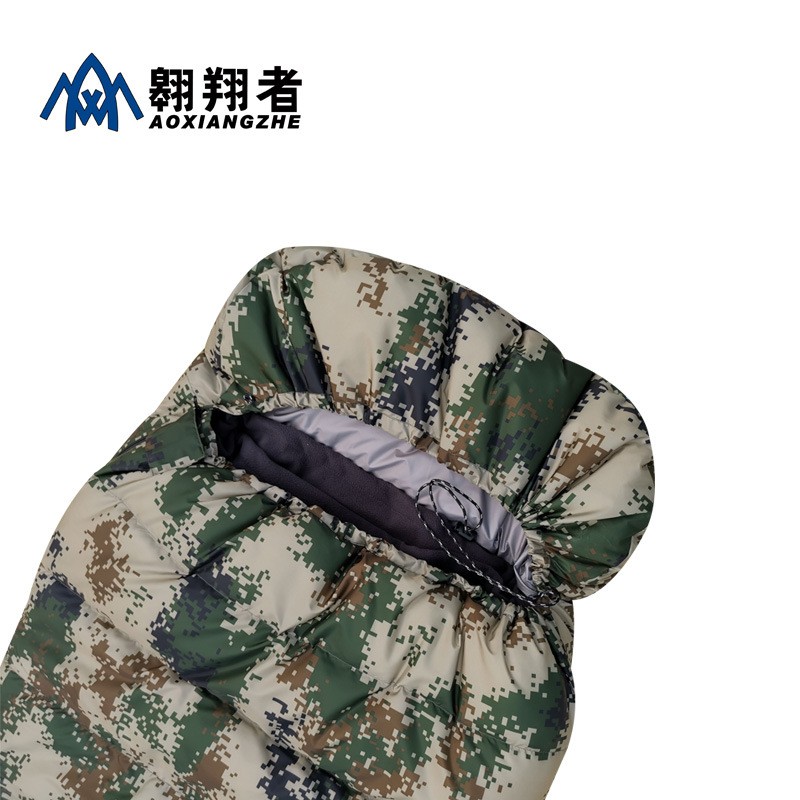 翱翔者迷彩羽绒睡袋加厚保暖规格品种齐全厂家批发图4
