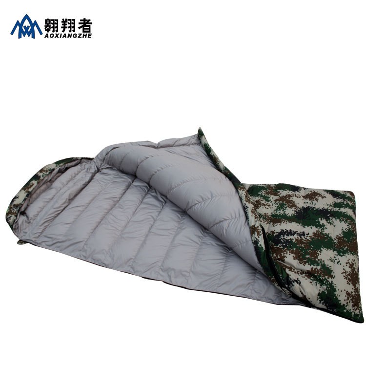 翱翔者迷彩羽绒睡袋加厚保暖规格品种齐全厂家批发图2