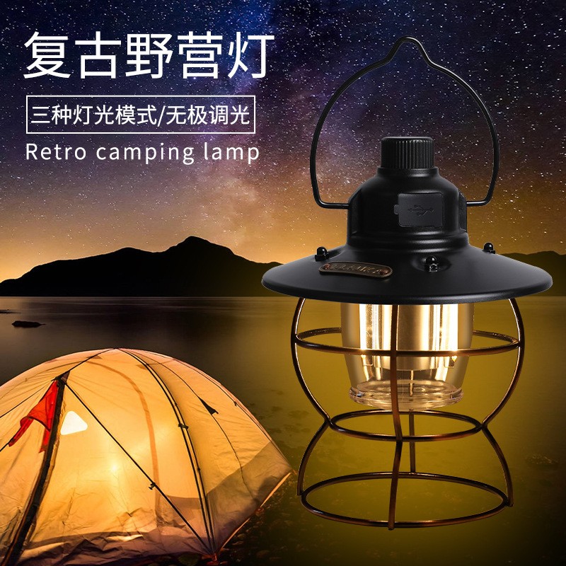 跨境露营灯led便携帐篷灯多功能户外野营灯手提营地照明马灯图3