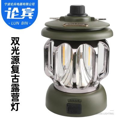 户外多功能手提露营灯 TYPE-C充电LED马灯 跨境新款复古野营灯