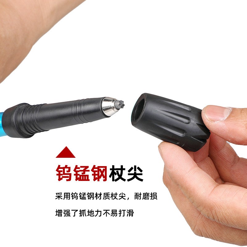 户外碳纤维材质 登山杖弯柄手杖运动装备老人防滑拐棍可伸缩调节图4